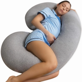 Pregnancy Pillows,C-Shape Full Body Pillow Jersey Cover Grey Pregnancy Pillows for Sleeping Body Pillows for Adults pillows,bed pillow,sleeping cushion