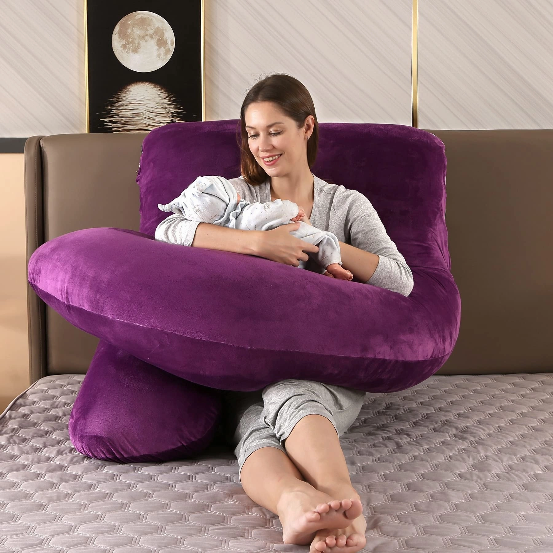 Pregnancy Pillows for Sleeping,Full Body Pillow for Pregnancy Women with Removable Cover,Support for Back,Must Have
