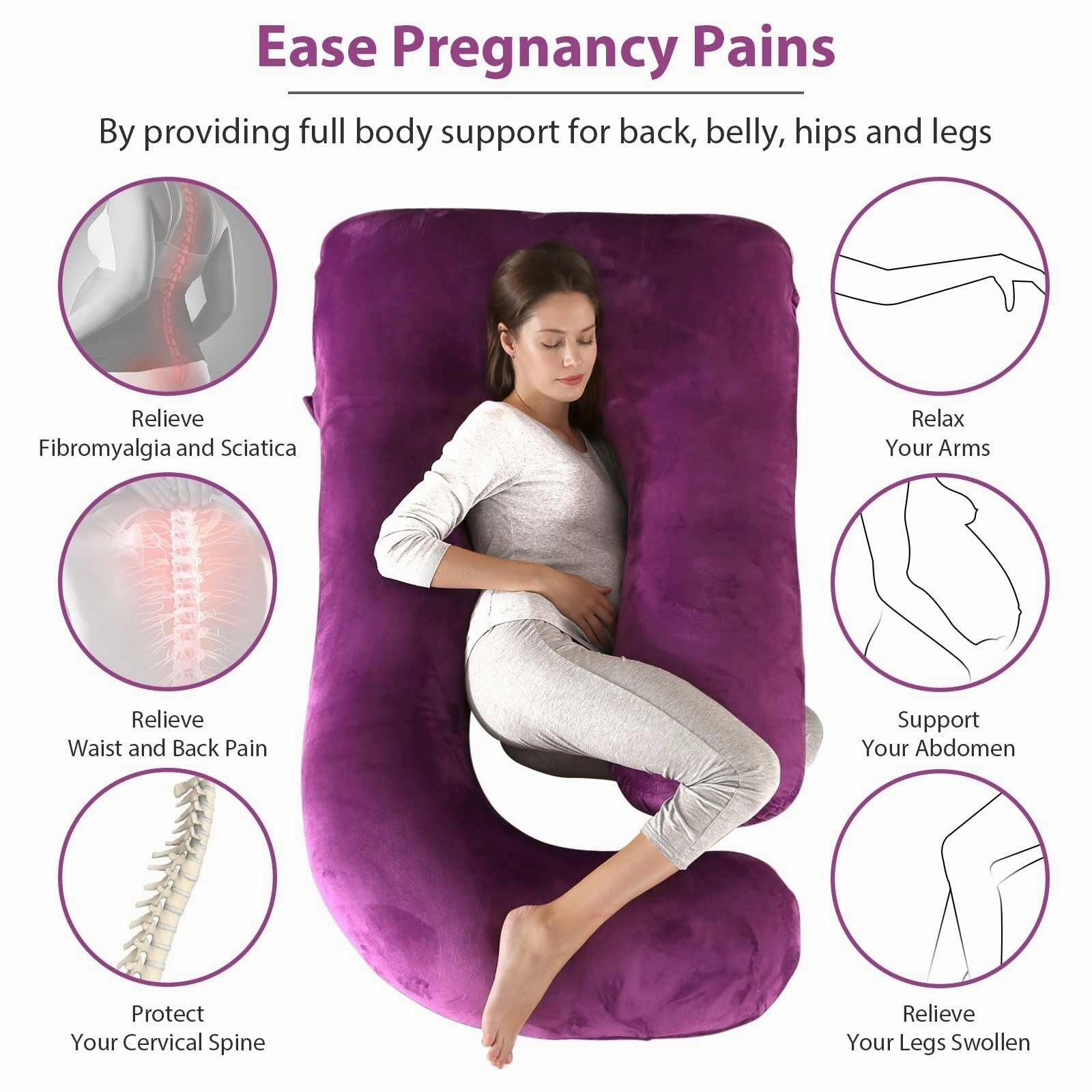 Pregnancy Pillows for Sleeping,Full Body Pillow for Pregnancy Women with Removable Cover,Support for Back,Must Have