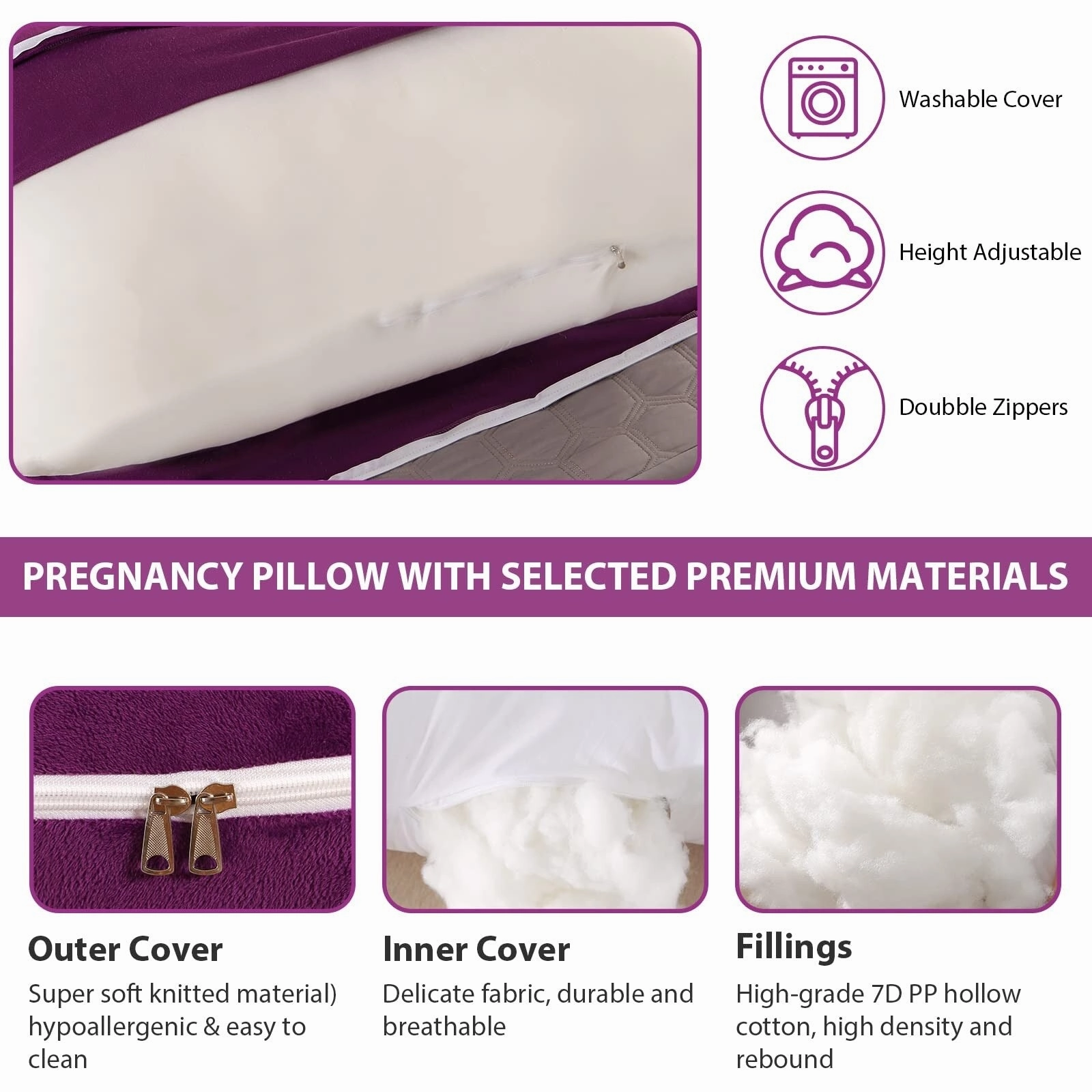 Pregnancy Pillows for Sleeping,Full Body Pillow for Pregnancy Women with Removable Cover,Support for Back,Must Have