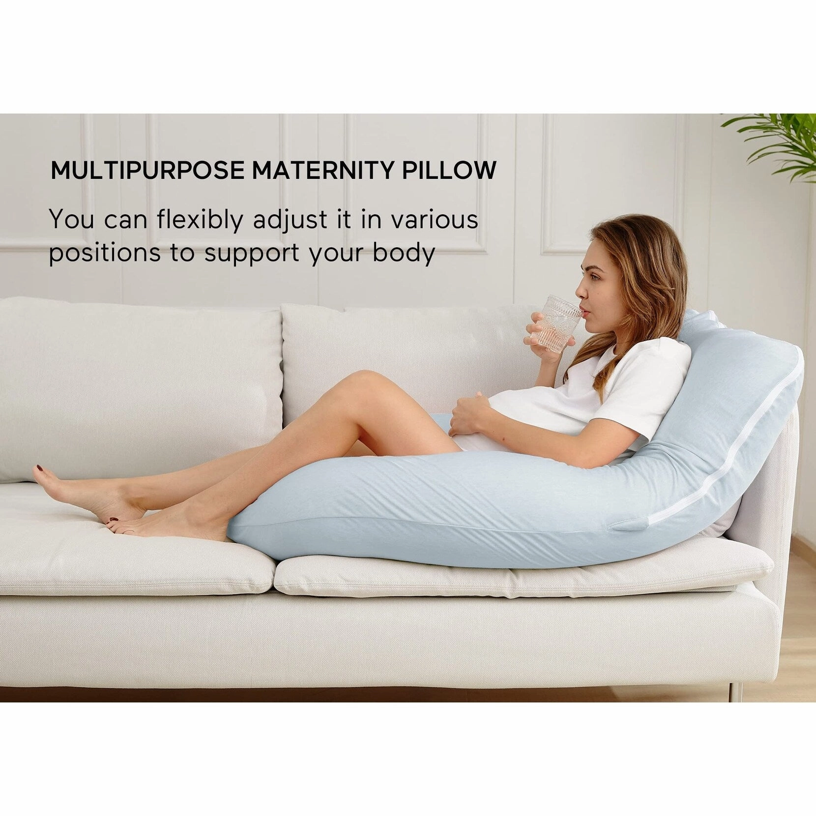 Pregnancy Pillows for Sleeping, U Shaped Full Body Maternity Pillow for Side Sleeping - Support for Back,58 Inch