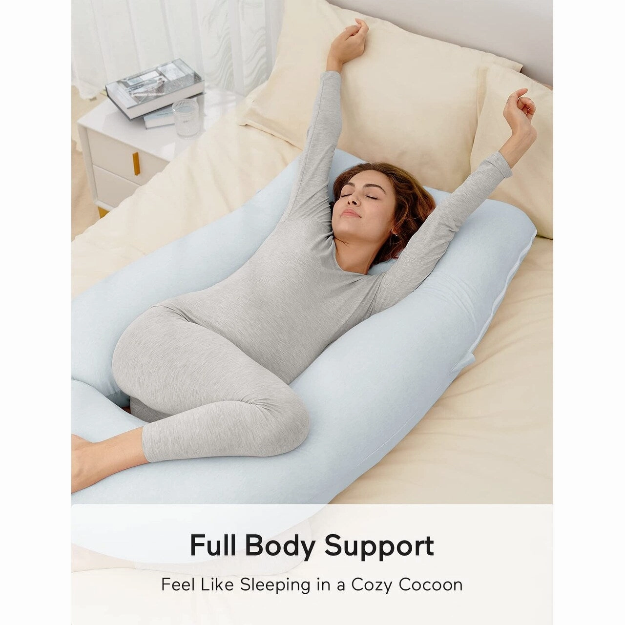 Pregnancy Pillows for Sleeping, U Shaped Full Body Maternity Pillow for Side Sleeping - Support for Back,58 Inch