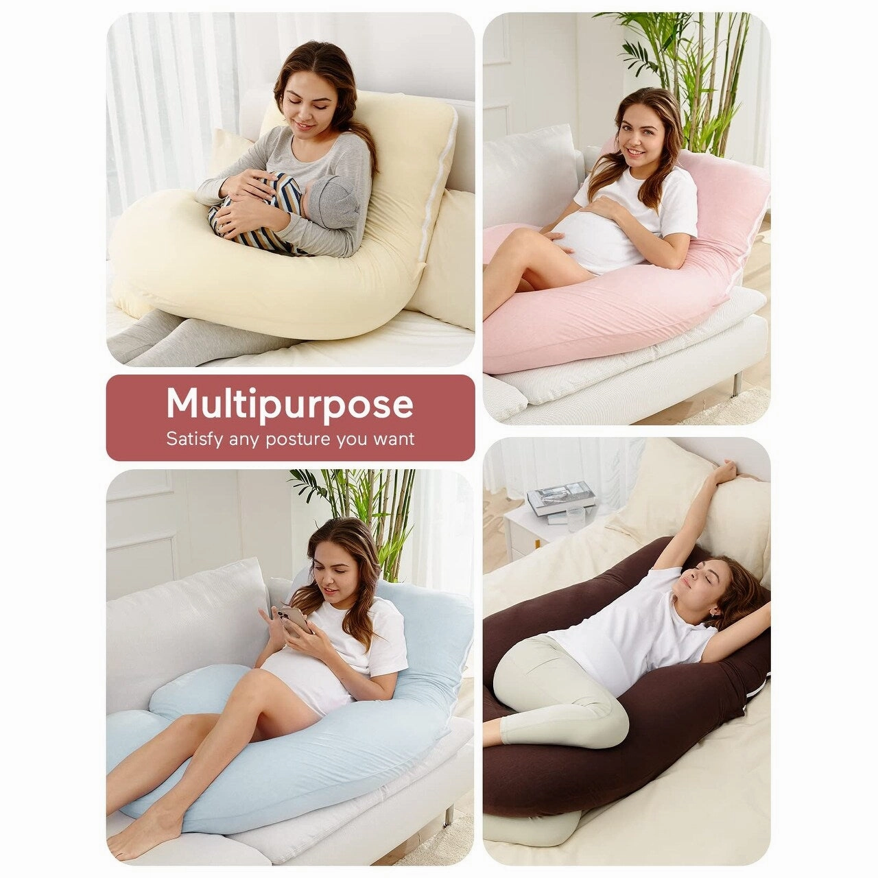 Pregnancy Pillows for Sleeping, U Shaped Full Body Maternity Pillow for Side Sleeping - Support for Back,58 Inch