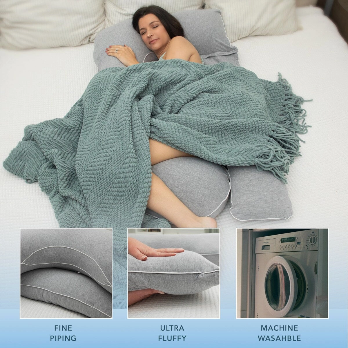 Pregnancy Pillows, U-Shape Full Body Pillow Removable Jersey Cotton Cover Pregnancy Pillows,Maternity Pillow and Pregnancy