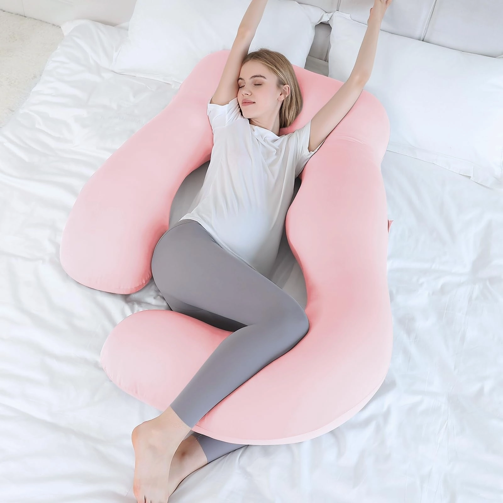 Pregnancy Pillows, U Shaped Body Pillow Pregnancy Must Haves, Maternity Pillow, 59'' Full Pregnant Pillow with Removable Cover