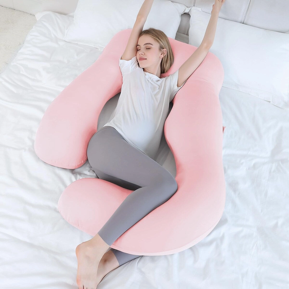 Pregnancy Pillows, U Shaped Body Pillow Pregnancy Must Haves, Maternity Pillow, 60'' Full Pregnant Pillow with Removable Cover