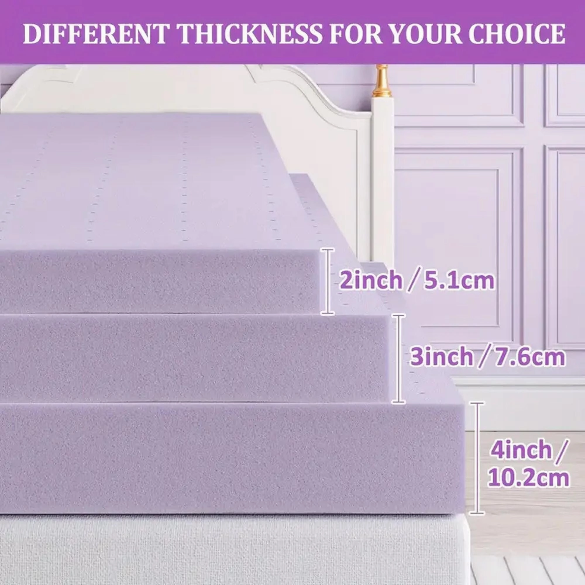 Premium Firm Memory Foam Mattress Topper With Ventilated Design