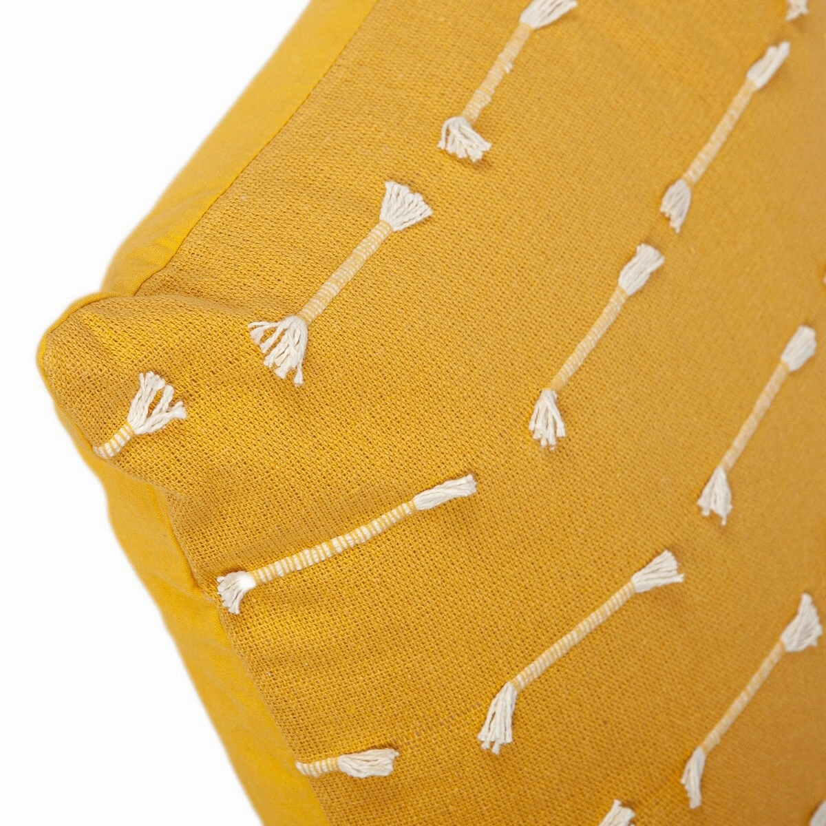 Premium Yellow Cotton Pillow from Parkland Collection for Sofa and Bed - Black