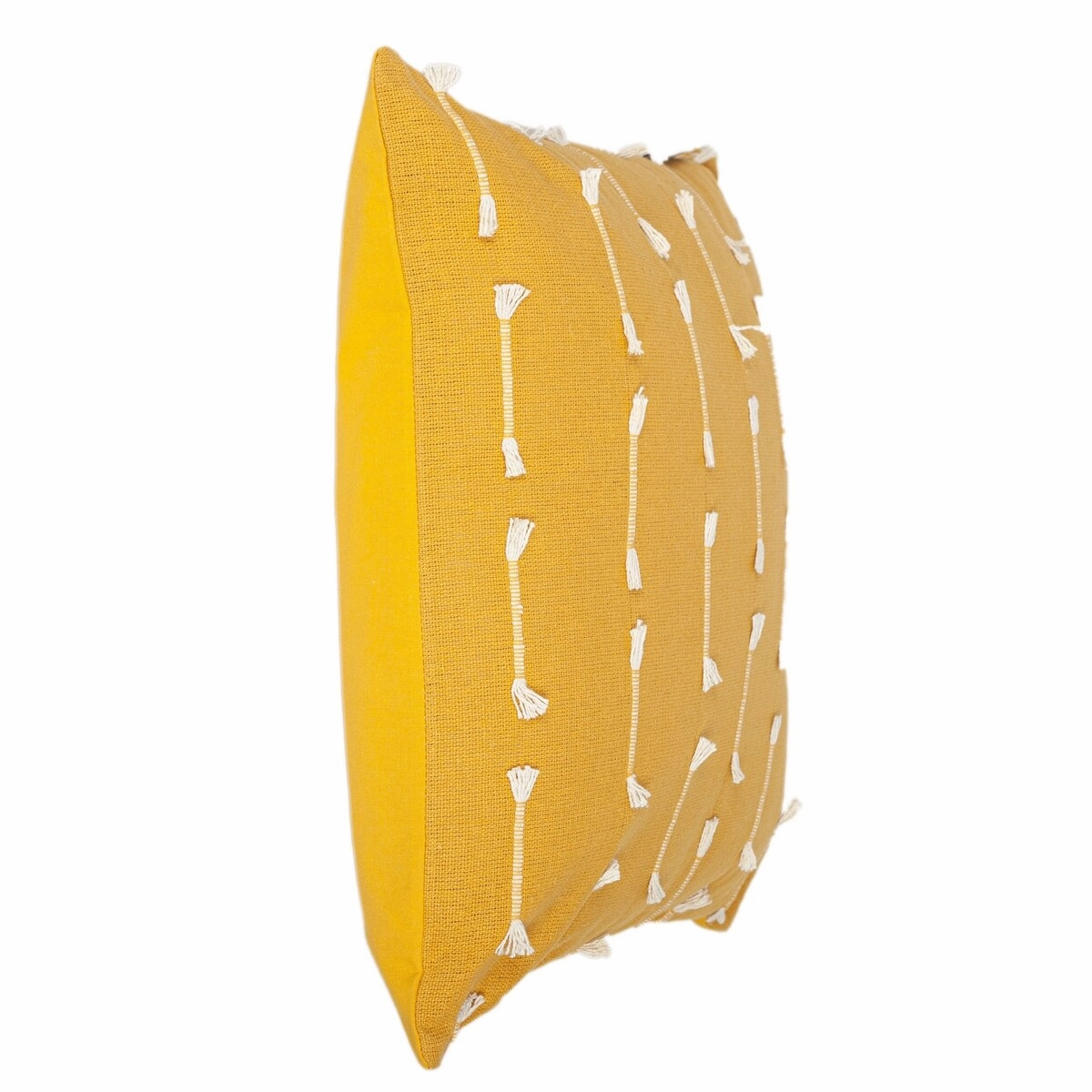 Premium Yellow Cotton Pillow from Parkland Collection for Sofa and Bed - Black