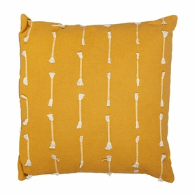 Premium Yellow Cotton Pillow from Parkland Collection for Sofa and Bed - Black pillows,bed pillow,sleeping cushion