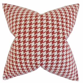 Presley Houndstooth Euro Sham Red pillowcases,cotton pillow covers,bed linen