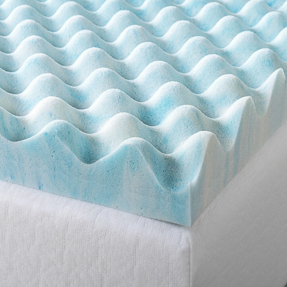 Priage 2" Twin Swirl Gel Memory Foam Mattress Topper