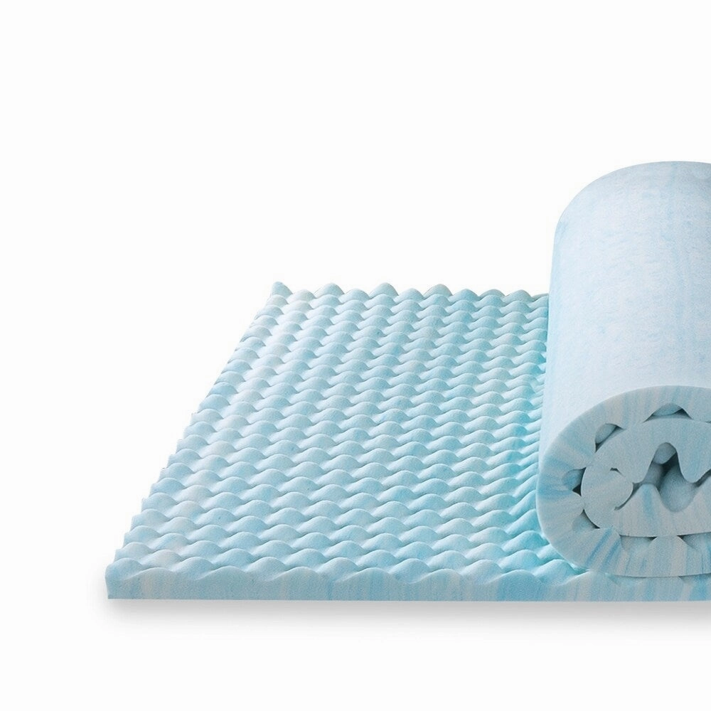 Priage 2" Twin Swirl Gel Memory Foam Mattress Topper