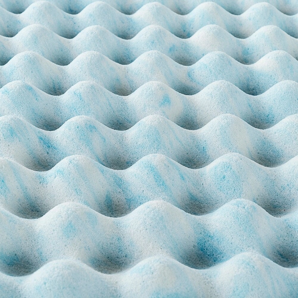 Priage 2" Twin Swirl Gel Memory Foam Mattress Topper