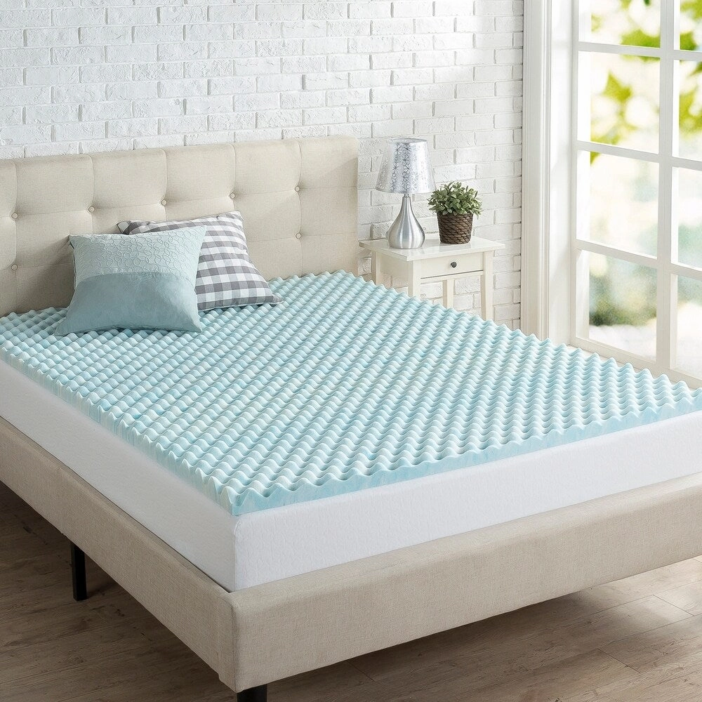 Priage 2" Twin Swirl Gel Memory Foam Mattress Topper mattress pads,mattress topper,bed protection