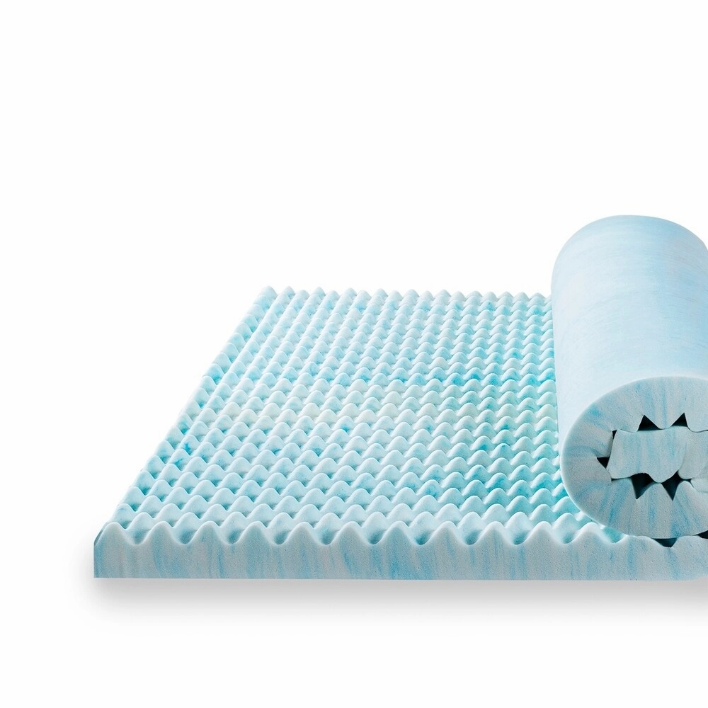 Priage 3" Twin Swirl Gel Memory Foam Mattress Topper