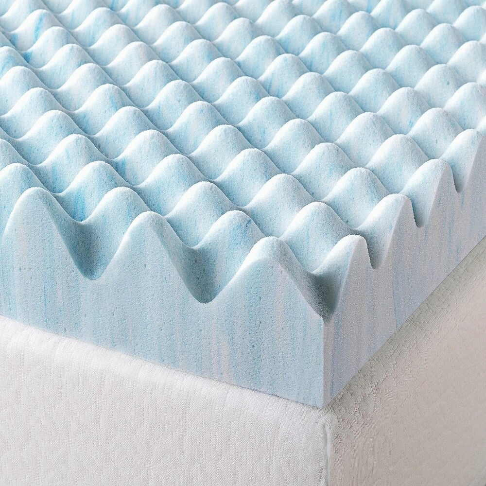 Priage 3" Twin Swirl Gel Memory Foam Mattress Topper