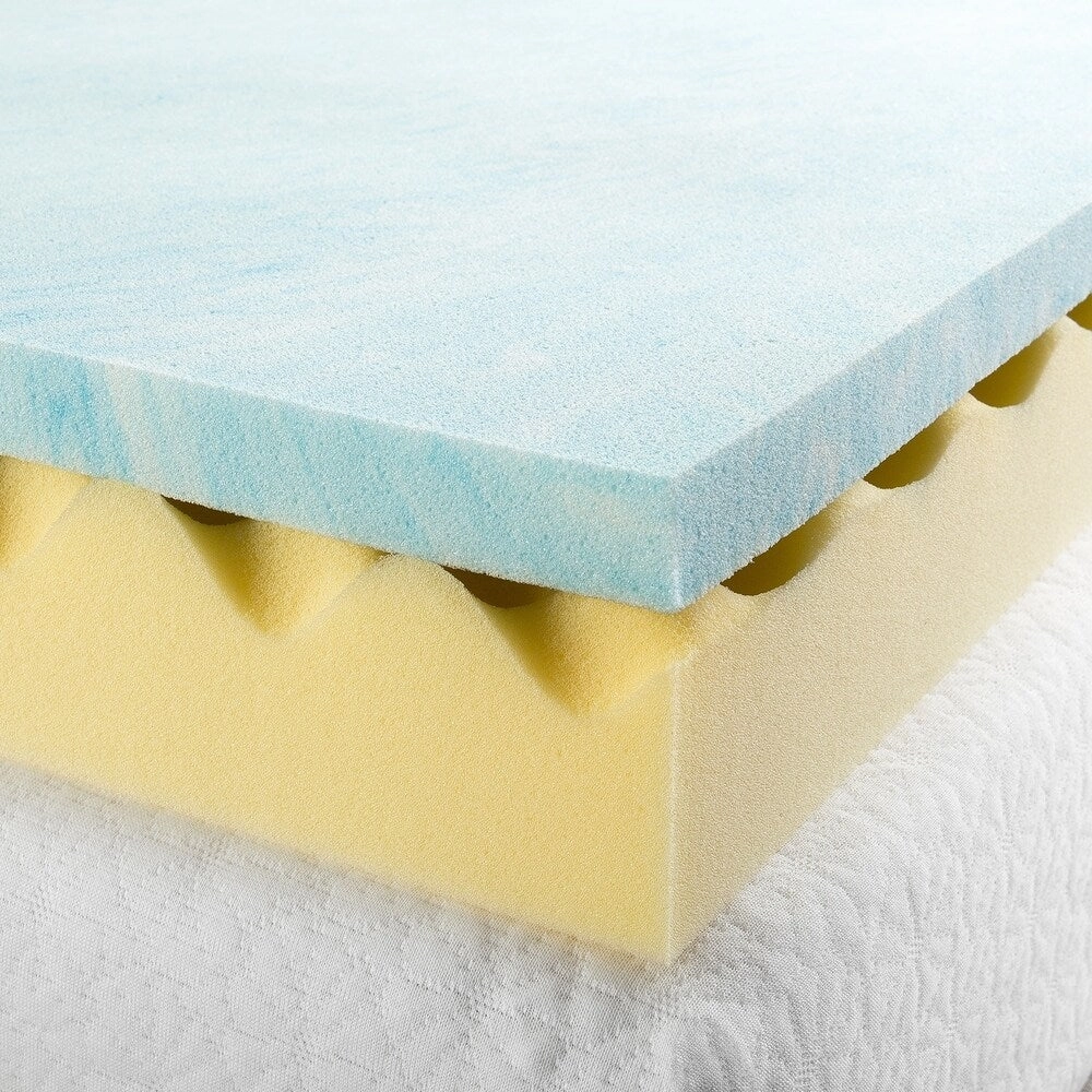 Priage 4" Full Swirl Gel Memory Foam Mattress Topper