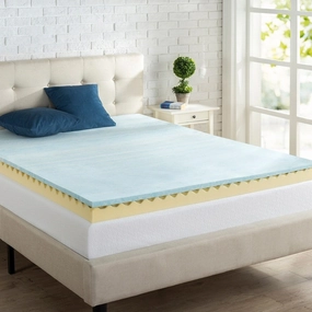 Priage 4" King Swirl Gel Memory Foam Mattress Topper mattress pads,mattress topper,bed protection
