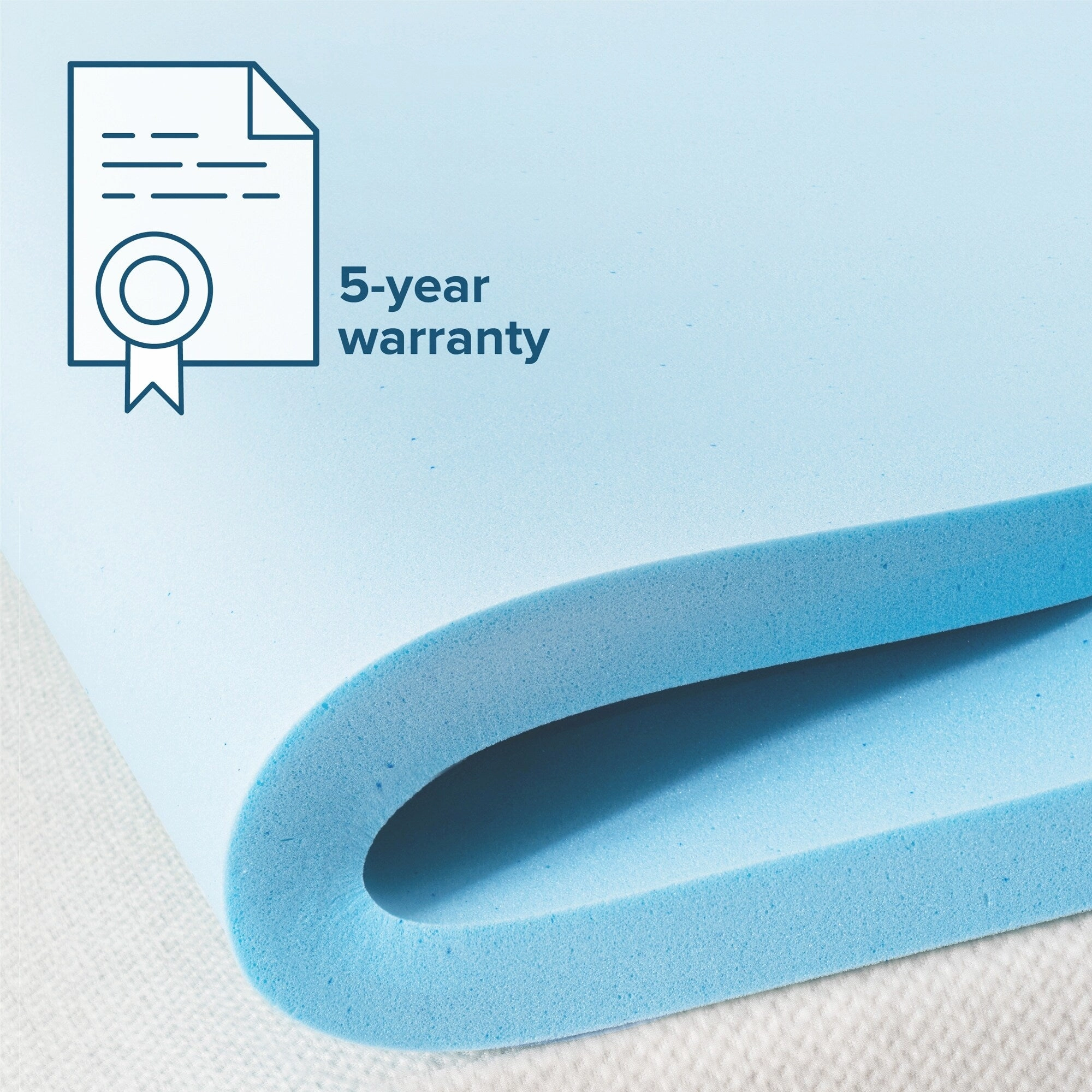 Priage by ZINUS 2 Inch Green Tea Cooling Gel Memory Foam Mattress Topper - Blue
