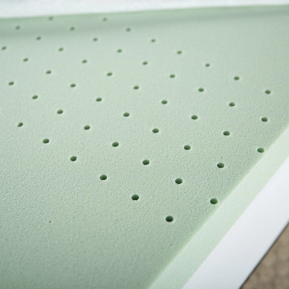 Priage by Zinus 2 inch Green Tea Memory Foam Mattress Topper - Tea Green