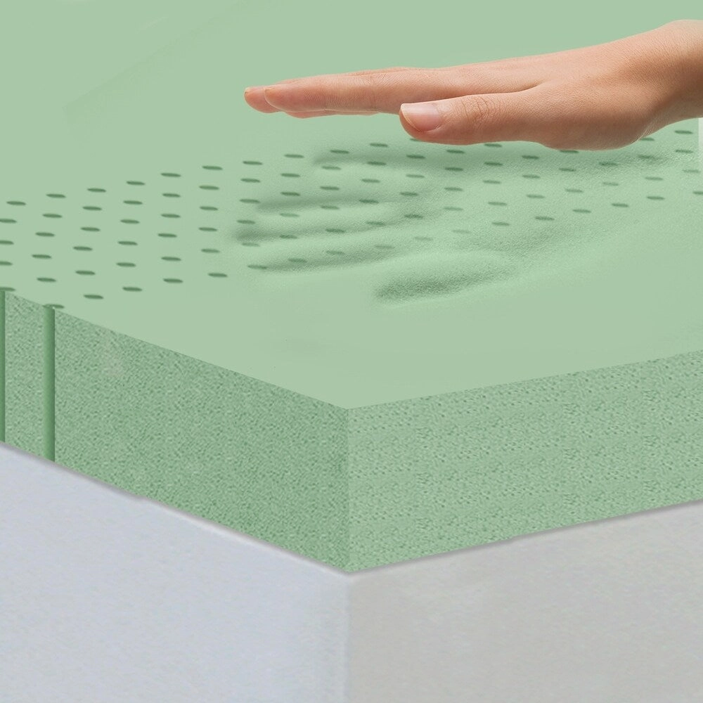 Priage by Zinus 2 inch Green Tea Memory Foam Mattress Topper - Tea Green