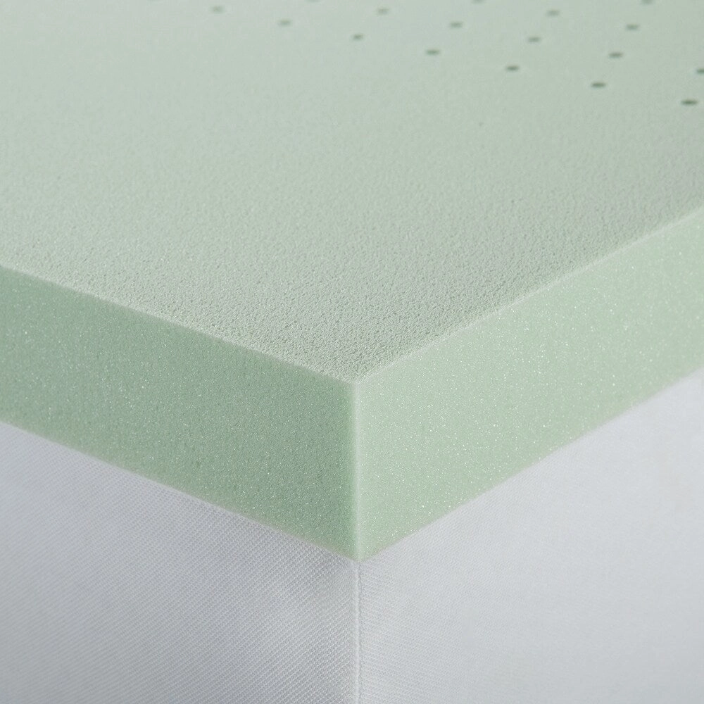 Priage by Zinus 2 inch Green Tea Memory Foam Mattress Topper - Tea Green