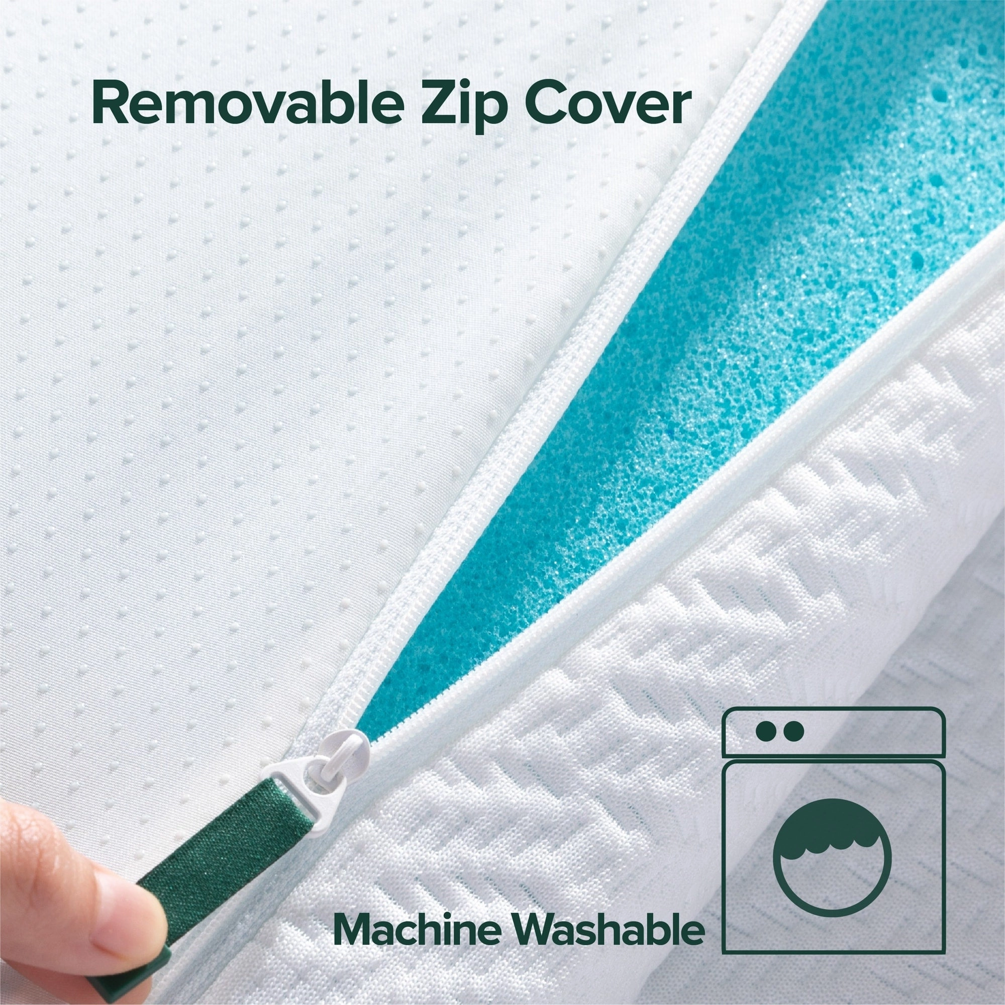 Priage by ZINUS 2 Inch Ultra Cooling Gel Memory Foam Mattress Topper with Cooling Cover - White