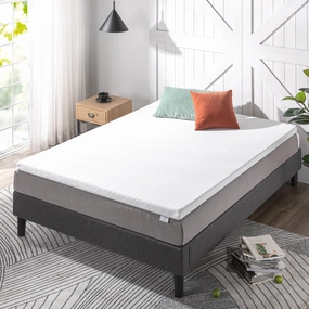 Priage by ZINUS 2 Inch Ultra Cooling Gel Memory Foam Mattress Topper with Cooling Cover - White mattress pads,mattress topper,bed protection