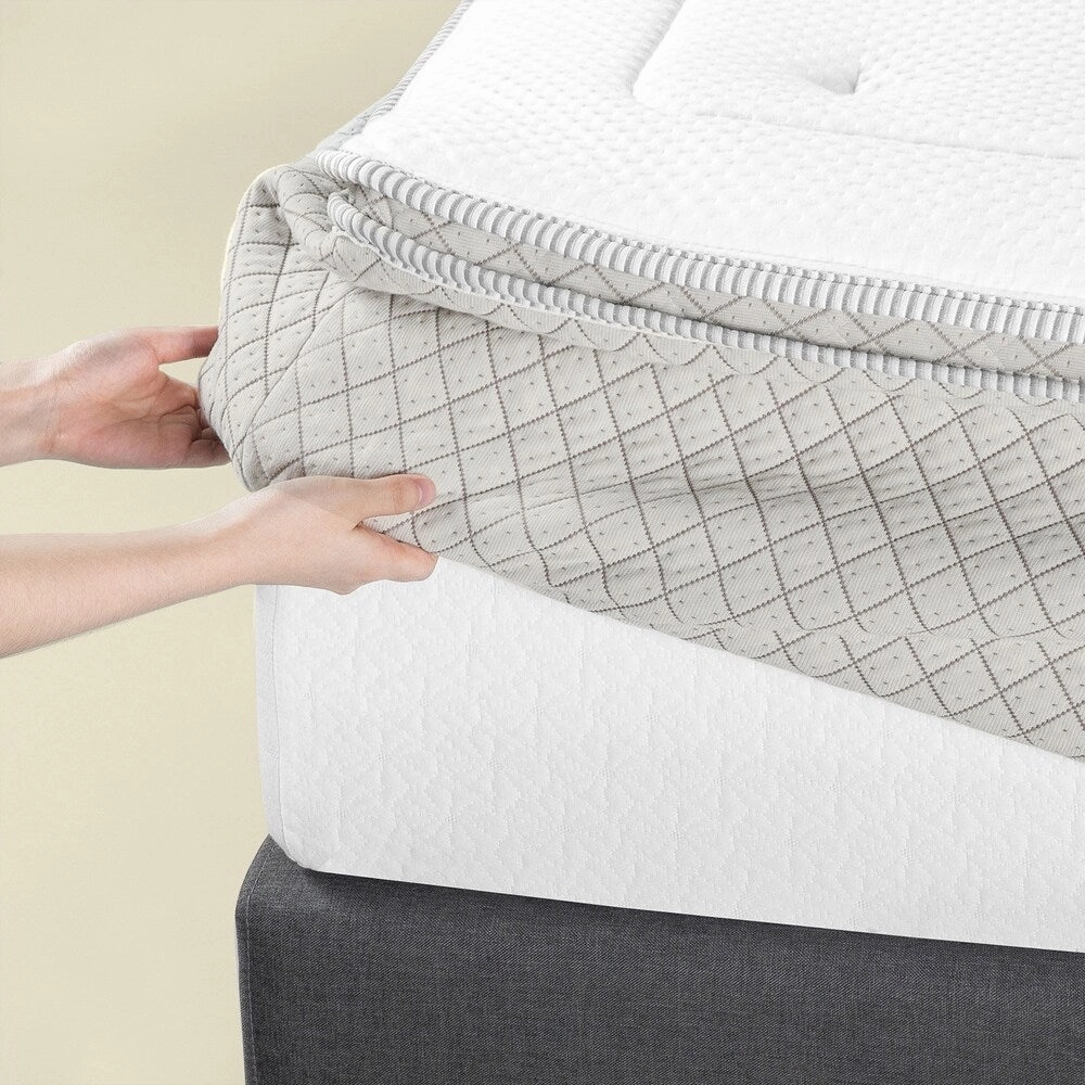 Priage by ZINUS Quilted Mattress Cover for Mattresses 8 Inches and under