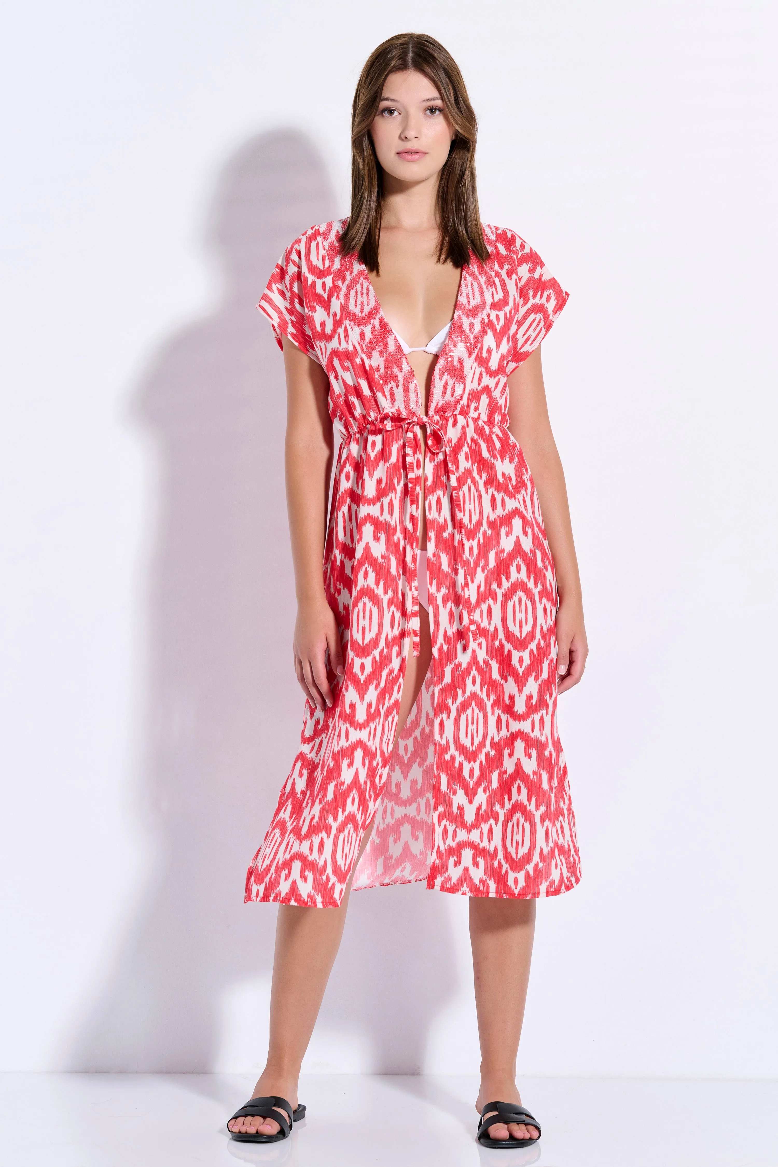 Printed Sequin Kimono (8085)