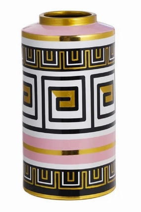 Printed Cylindrical Vase | OROA Leora Vase,Glass Vase