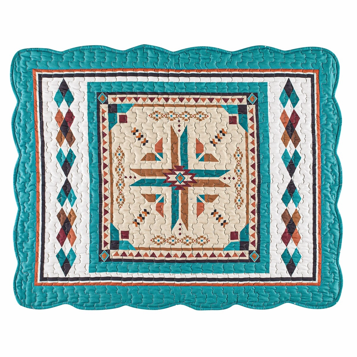 Printed Southwestern Design Turquoise-Brown Pillow Sham pillowcases,cotton pillow covers,bed linen