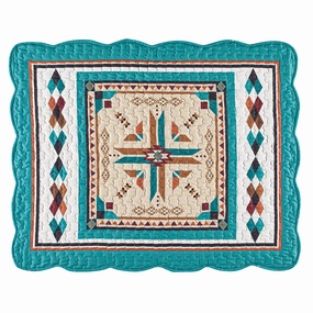 Printed Southwestern Design Turquoise-Brown Pillow Sham pillowcases,cotton pillow covers,bed linen