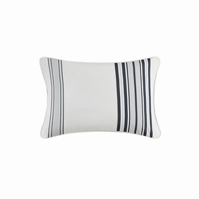 Printed Stripe 3M Scotchgard Outdoor Oblong Pillow - Black pillows,bed pillow,sleeping cushion