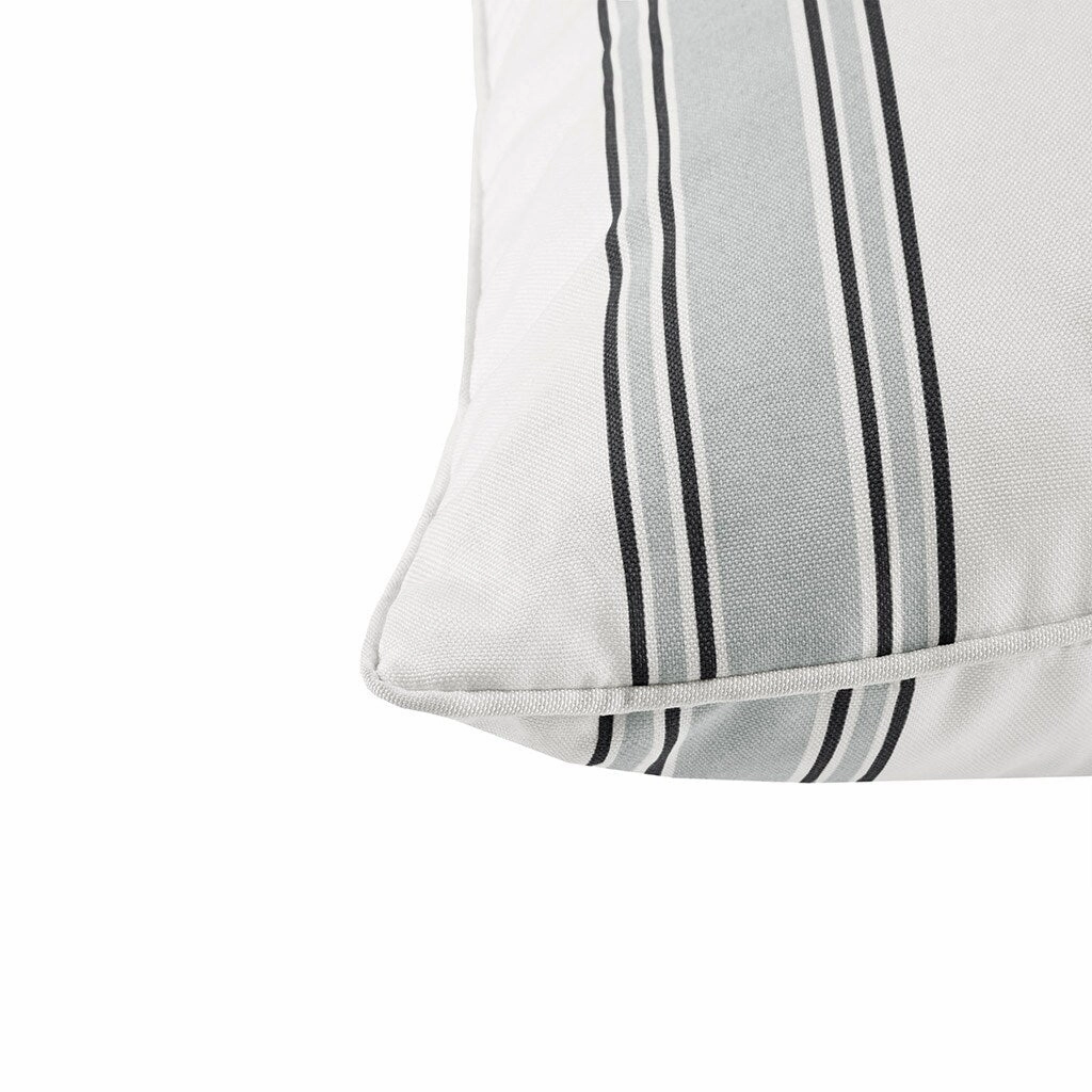 Printed Stripe 3M Scotchgard Outdoor Oblong Pillow - Black