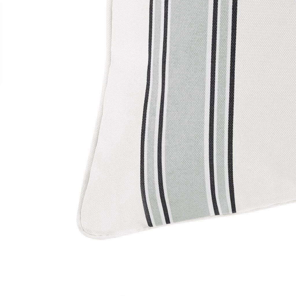 Printed Stripe 3M Scotchgard Outdoor Oblong Pillow - Black