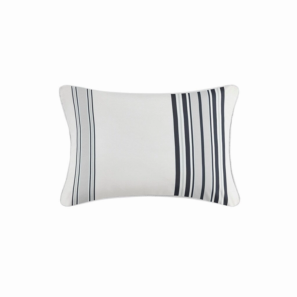 Printed Stripe 3M Scotchgard Outdoor Oblong Pillow - Black pillows,bed pillow,sleeping cushion