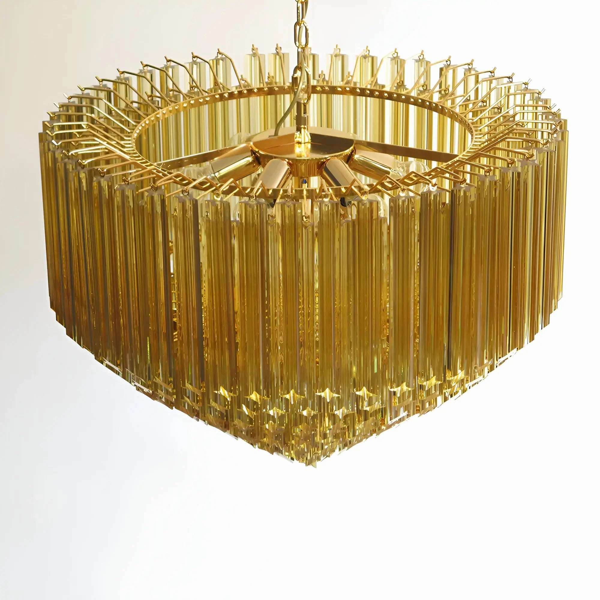 Prism Murano Amber Glass Chandelier