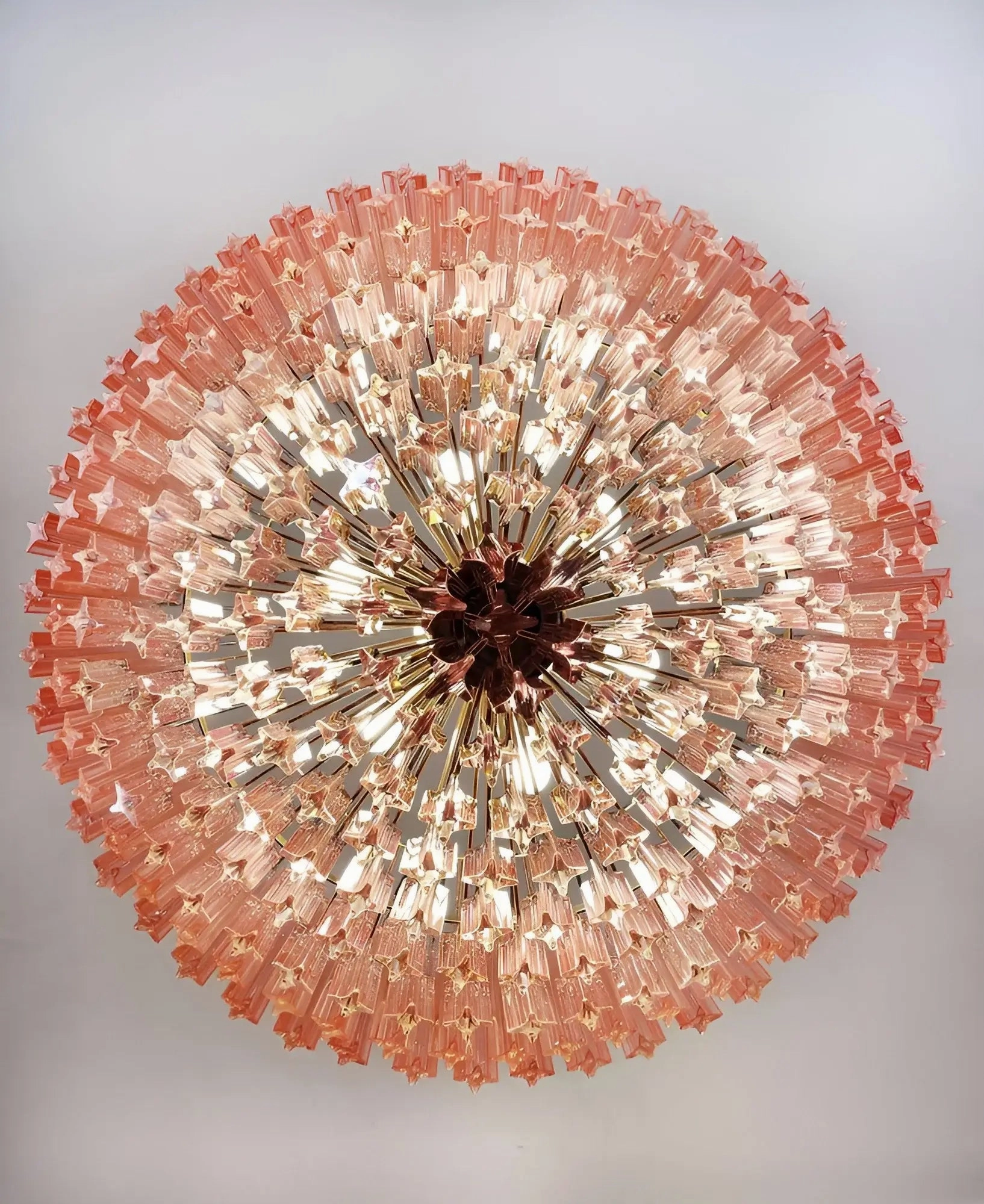 Prism Murano Pink Glass Chandelier