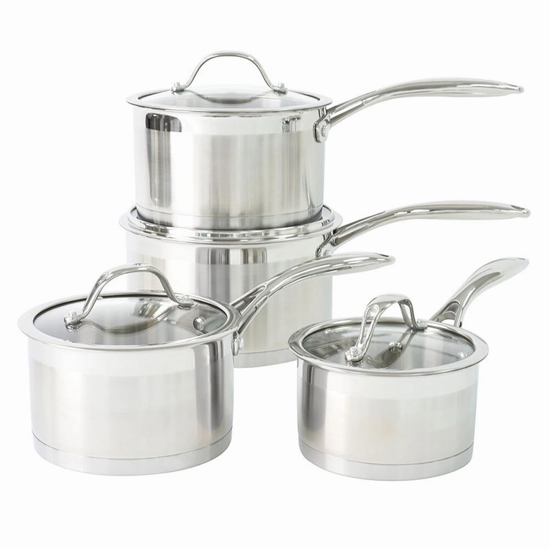 Professional 4 Piece Saucepan set, Stainless Steel