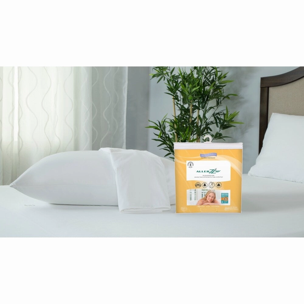 Protect-A-Bed ALLERZIP Smooth STANDARD Pillow Encasement 4 PACK - White