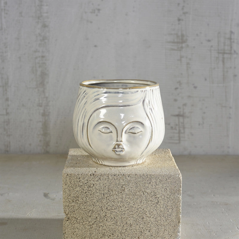 Pucker Up Ceramic Vase - Fancy White