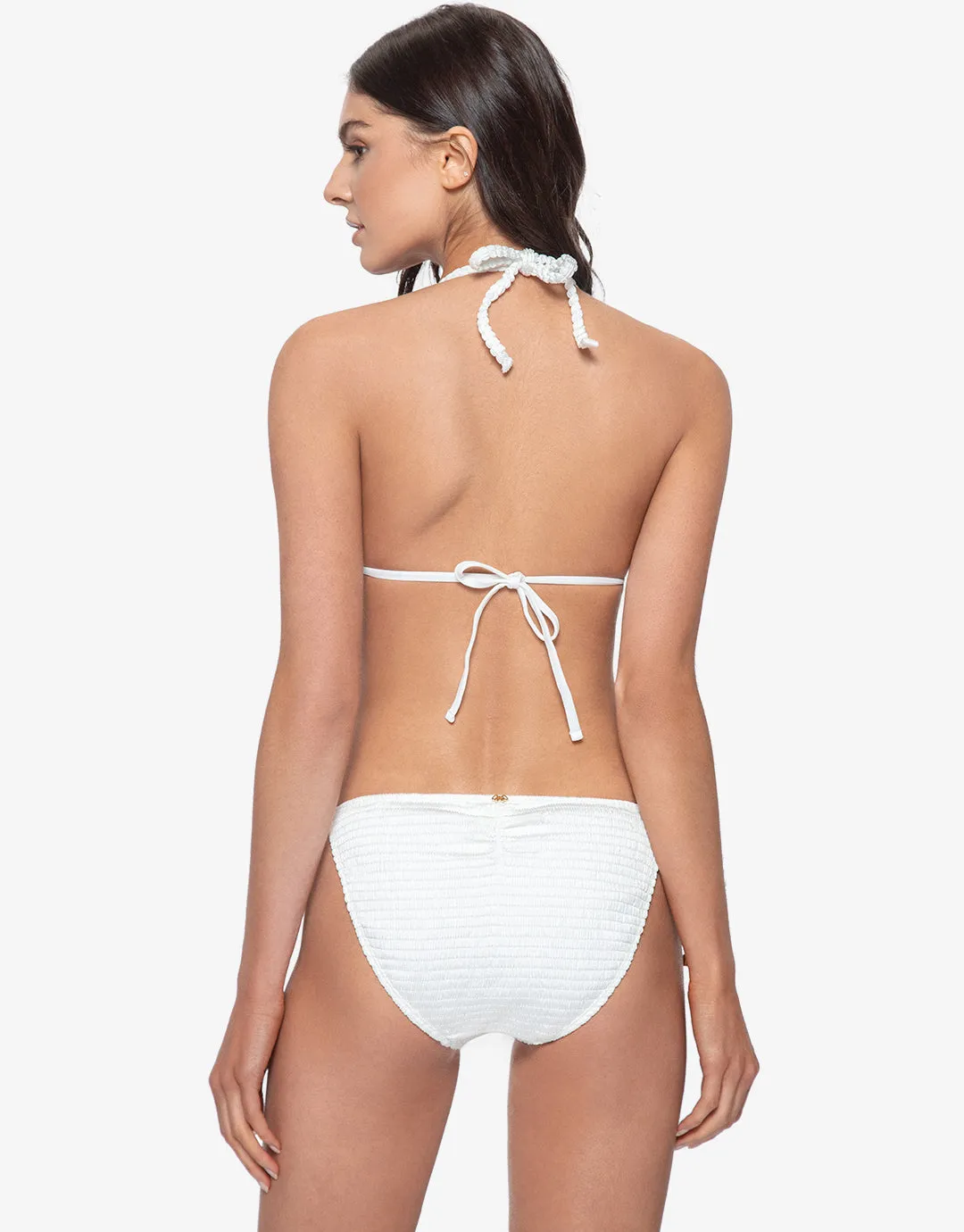Pure Detail Tie Full Bikini Pant - White