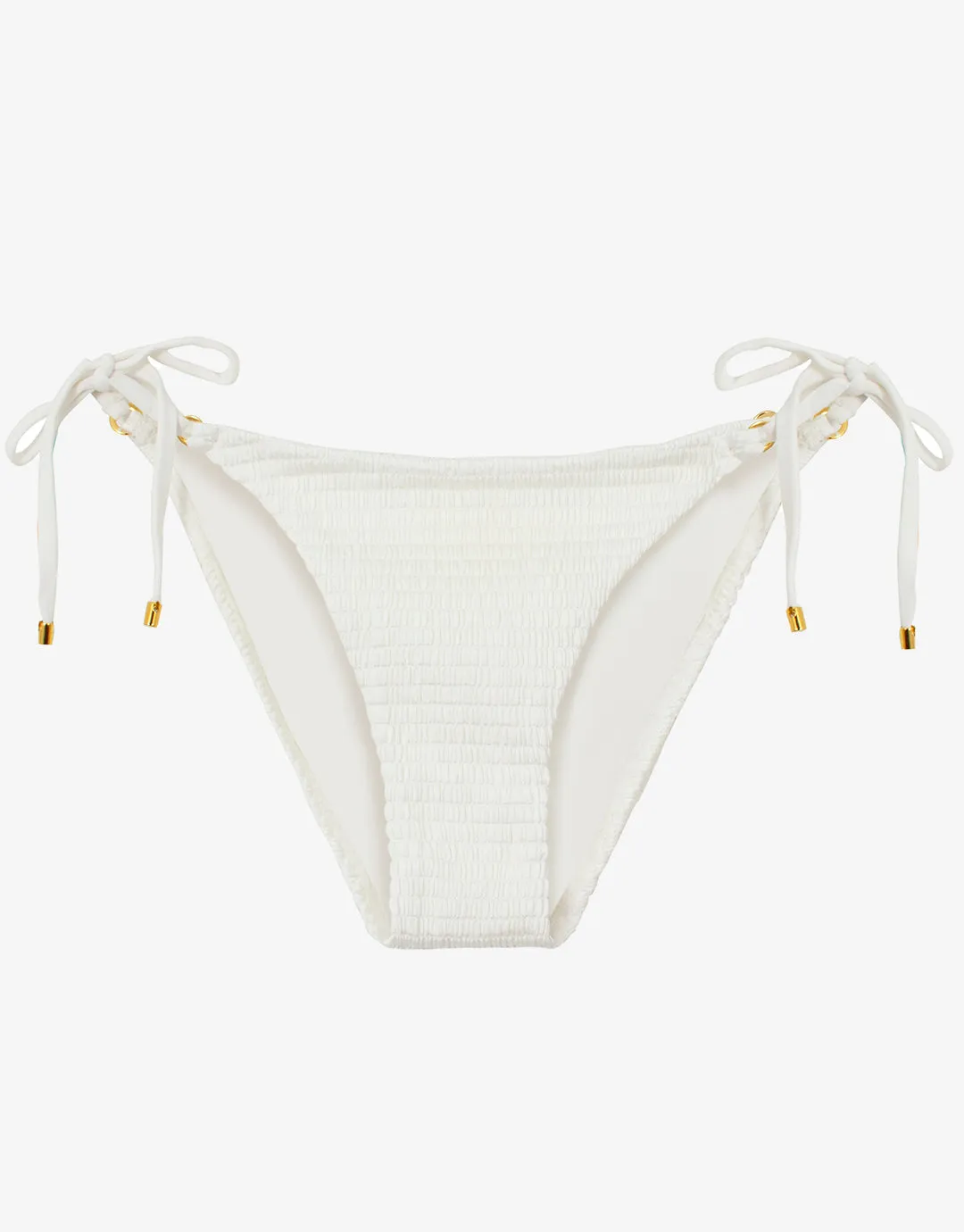 Pure Detail Tie Full Bikini Pant - White