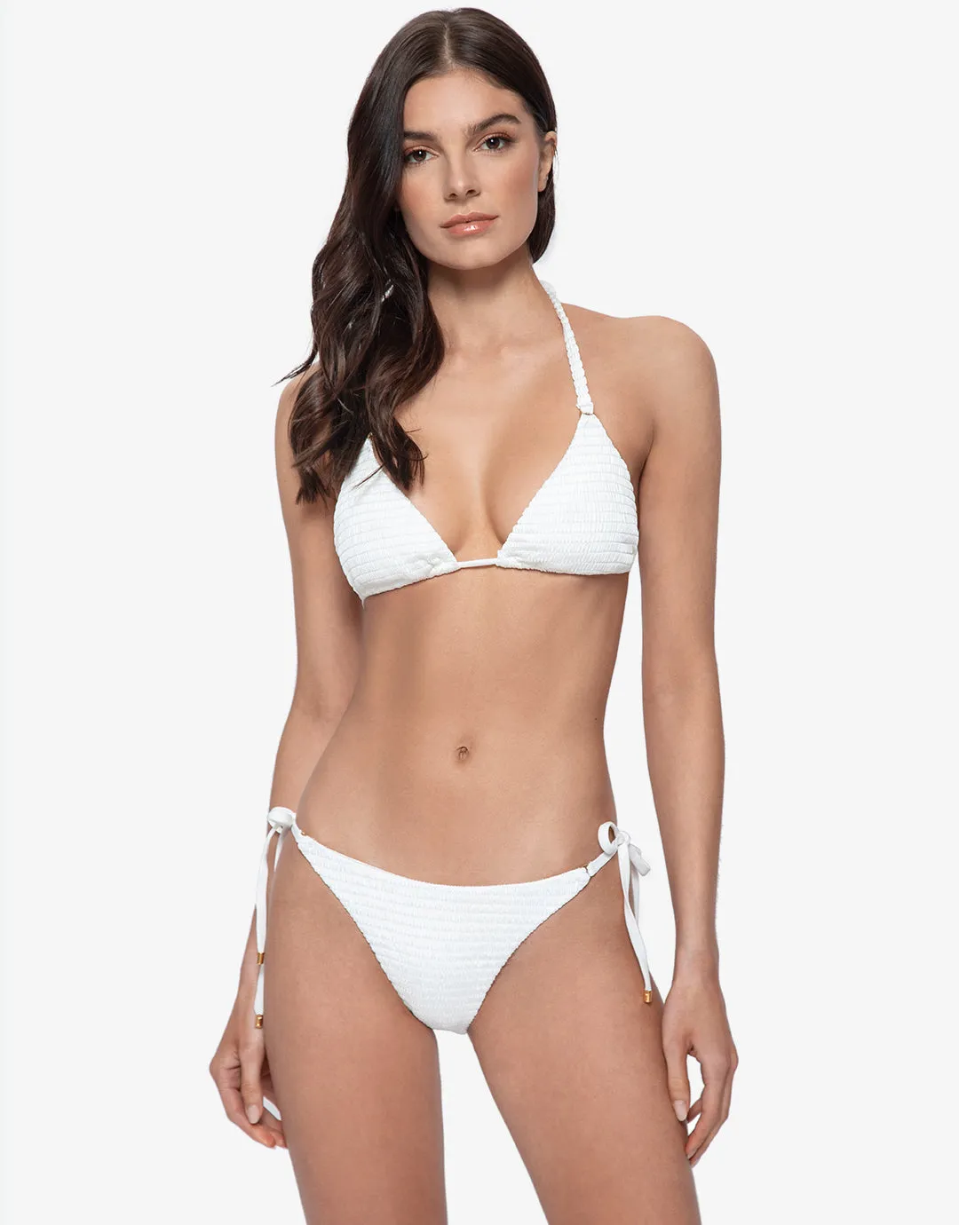 Pure Detail Tie Full Bikini Pant - White