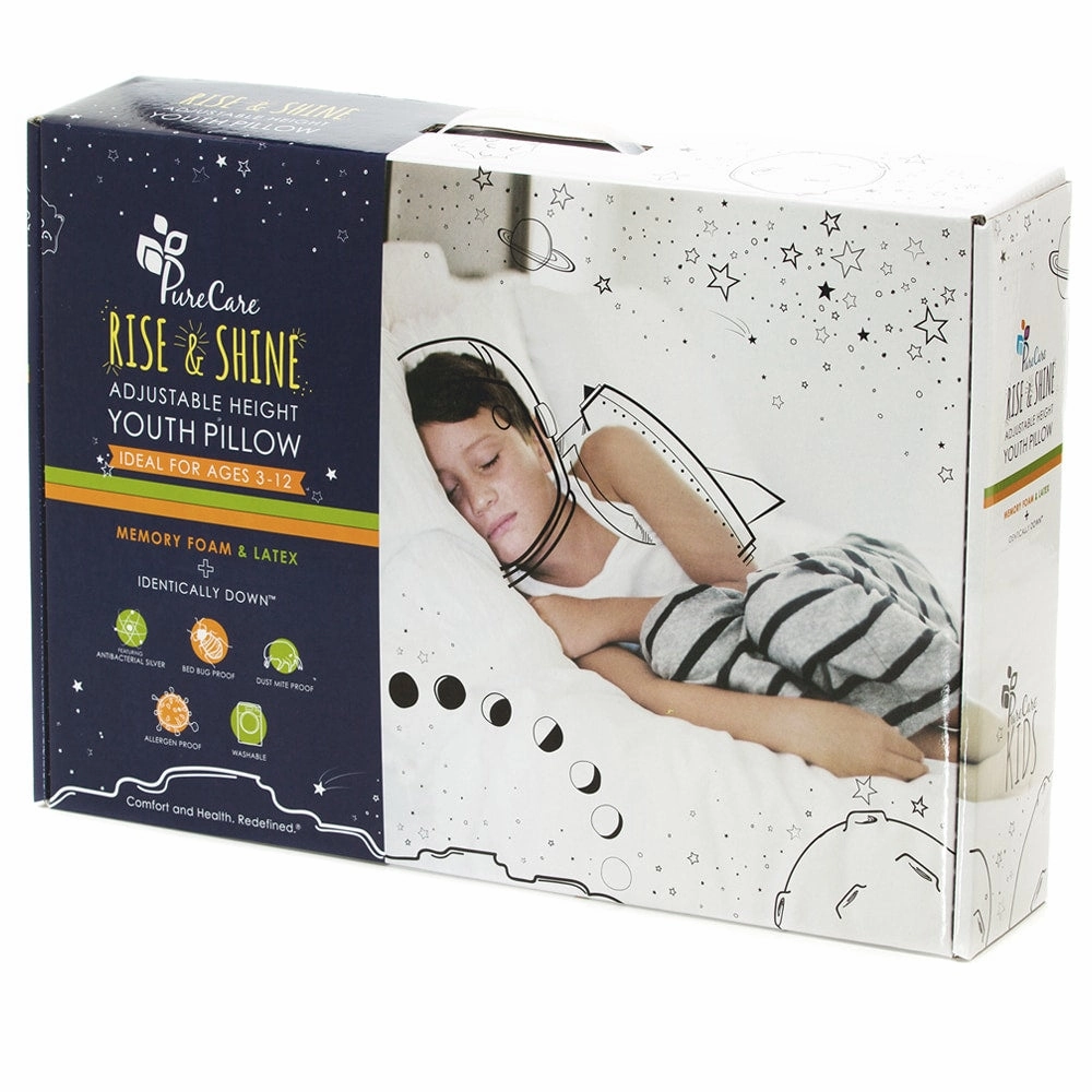 PureCare Rise & Shine Adjustable Youth Memory Foam and Latex Pillow - Cream