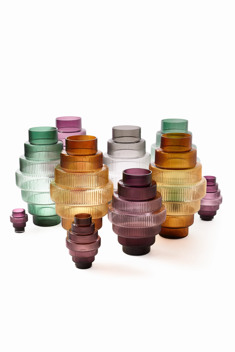 Purple Glass Tiered Vase S | Pols Potten Steps