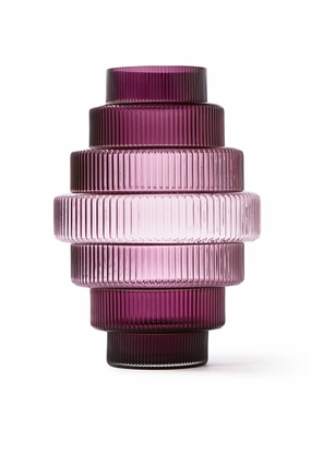 Purple Glass Tiered Vase S | Pols Potten Steps Vase,Glass Vase