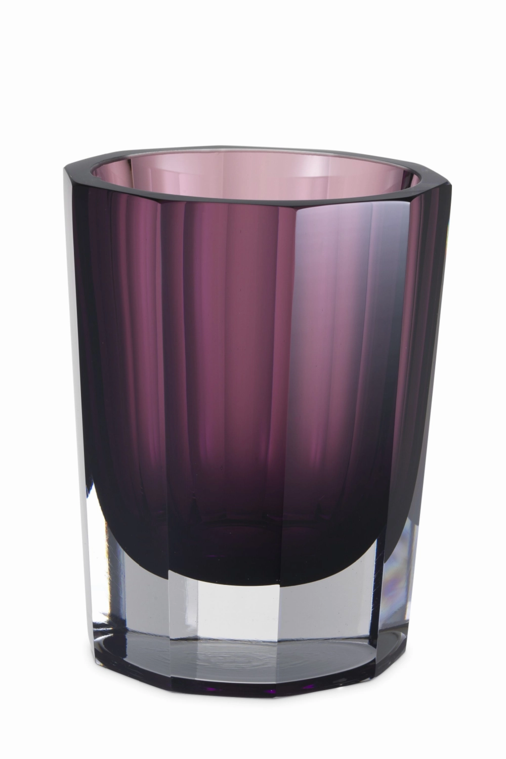 Purple Octagonal Glass Vase | Eichholtz Chavez Vase,Glass Vase